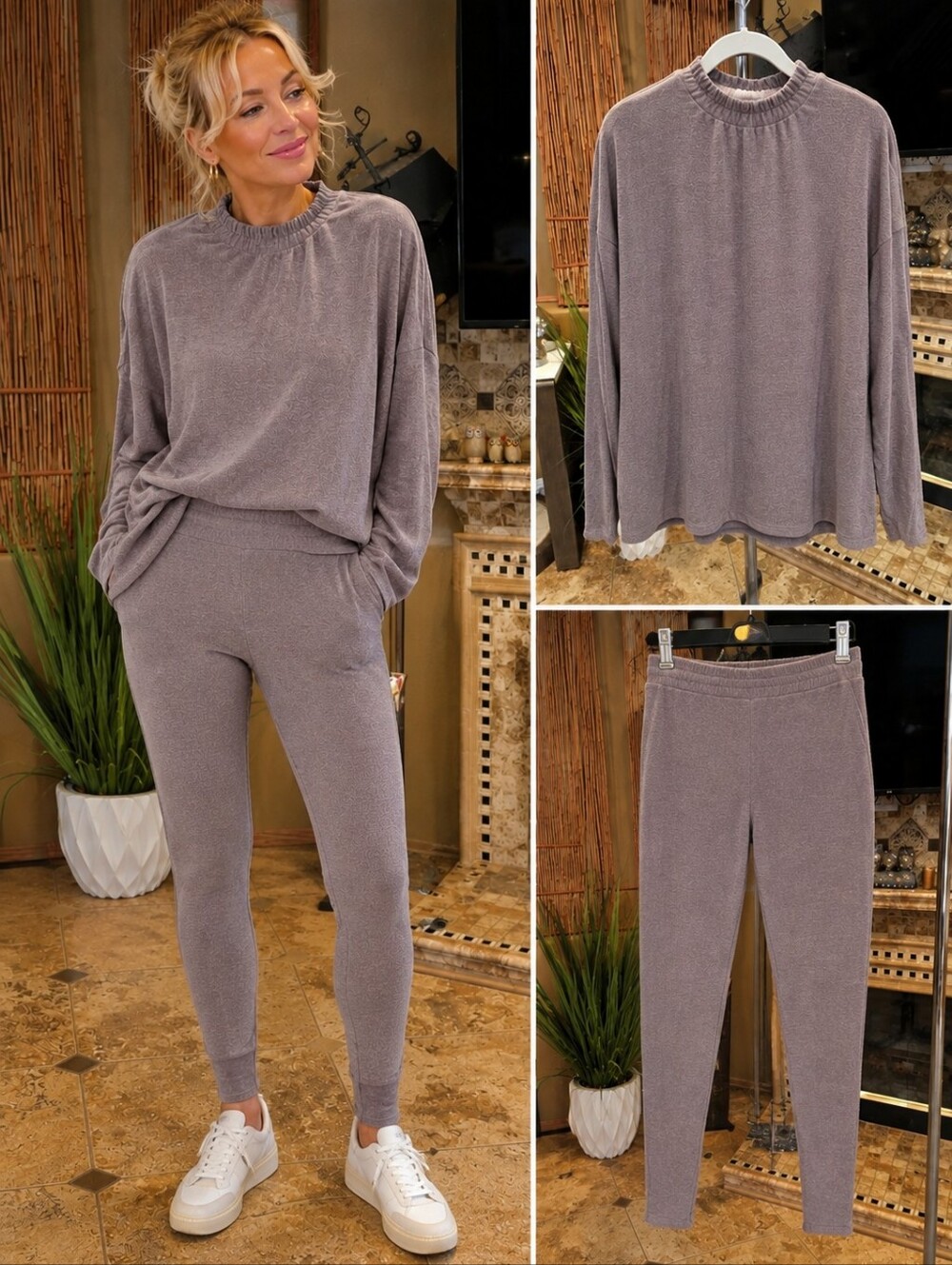 WinWin Women's Two-Piece Lounge Set in Dusty Lavender